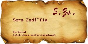 Sors Zsófia névjegykártya